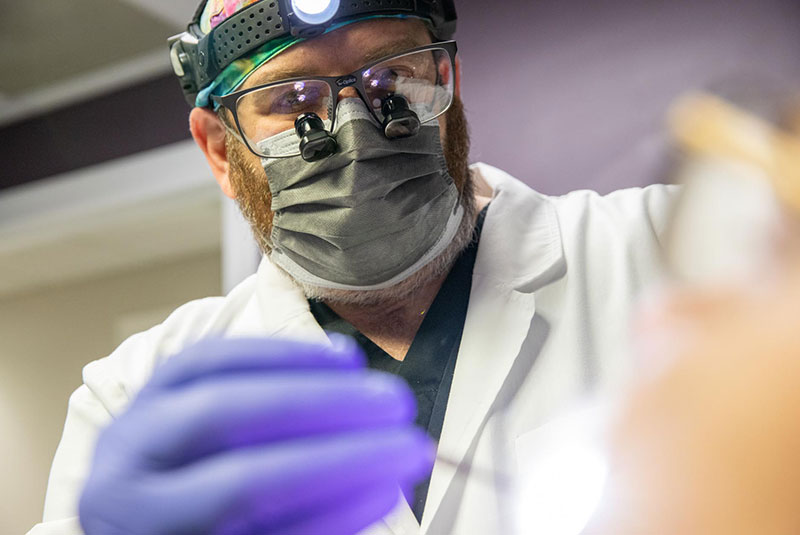 Doctor during a dental operation